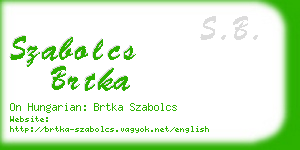 szabolcs brtka business card